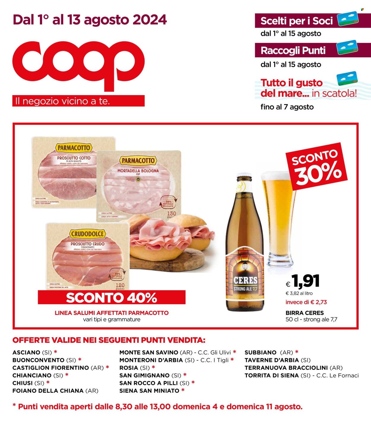 Volantino Coop - 31/7/2024 - 12/8/2024. Pagina 1