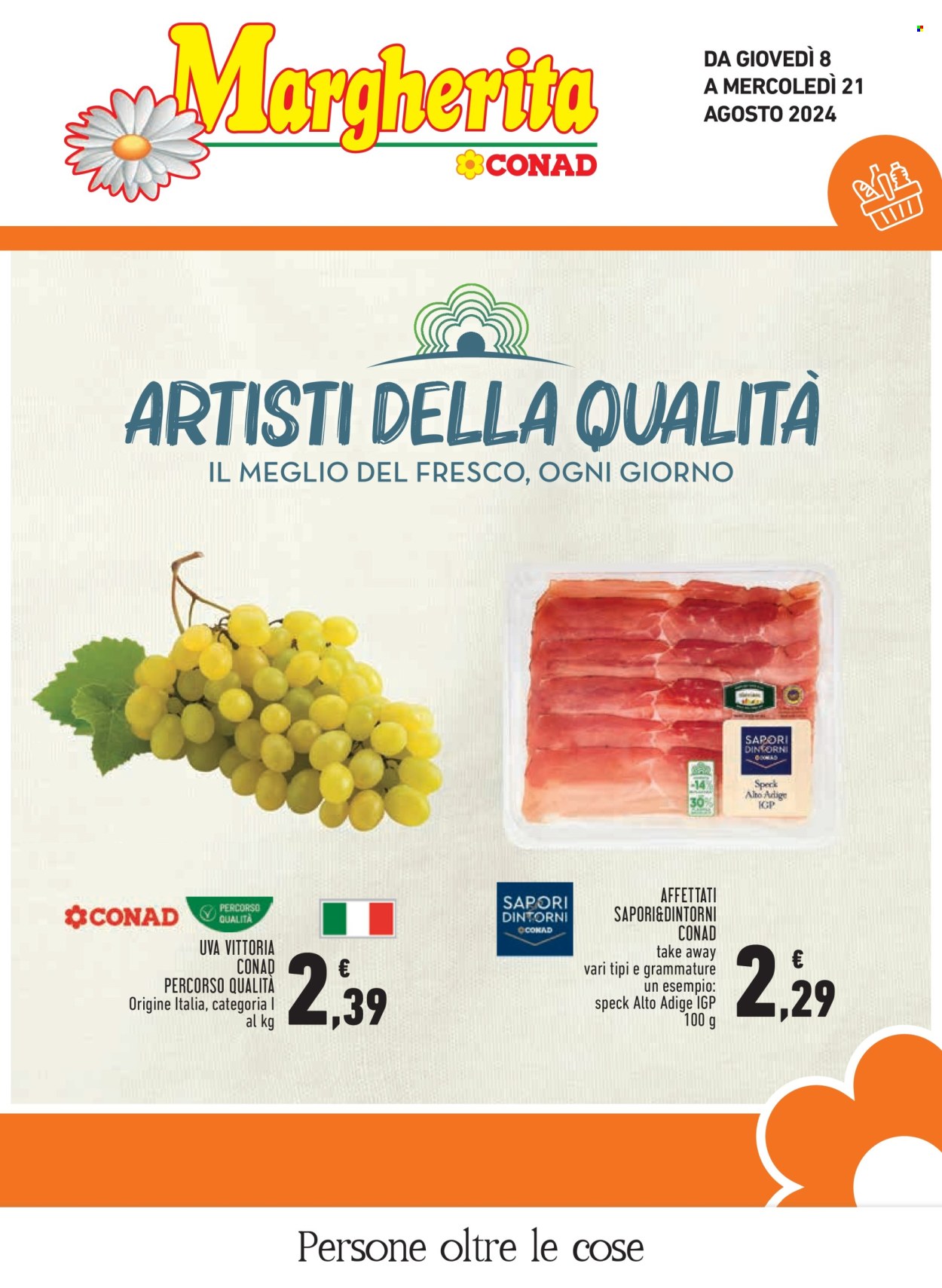 Volantino Margherita Conad - 8/8/2024 - 21/8/2024. Pagina 1