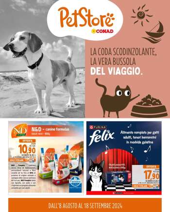 Volantino Pet Store Conad - 8/8/2024 - 18/9/2024.
