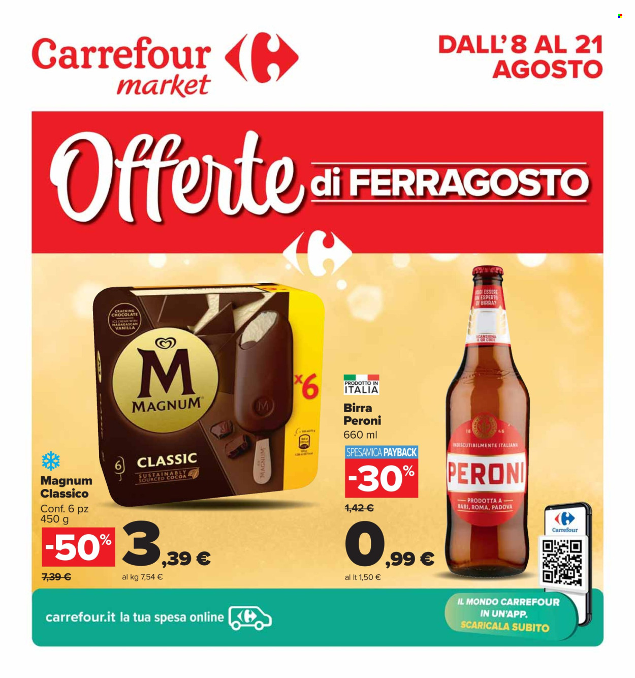 Volantino Carrefour - 8/8/2024 - 21/8/2024. Pagina 1