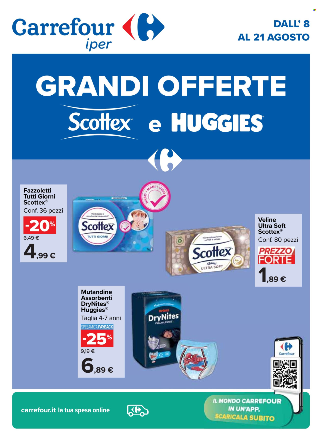 Volantino Carrefour - 8/8/2024 - 21/8/2024. Pagina 1
