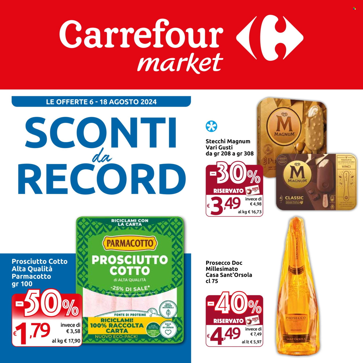 Volantino Carrefour - 6/8/2024 - 18/8/2024. Pagina 1