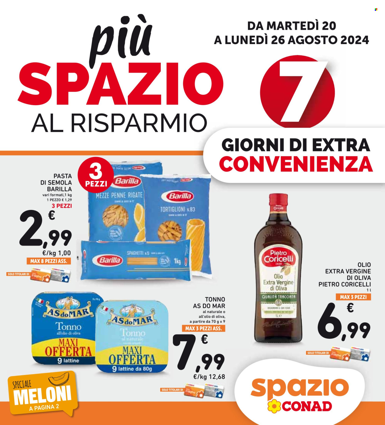 Volantino Spazio Conad - 20/8/2024 - 26/8/2024. Pagina 1