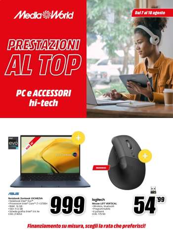 Volantino MediaWorld - 7/8/2024 - 18/8/2024.