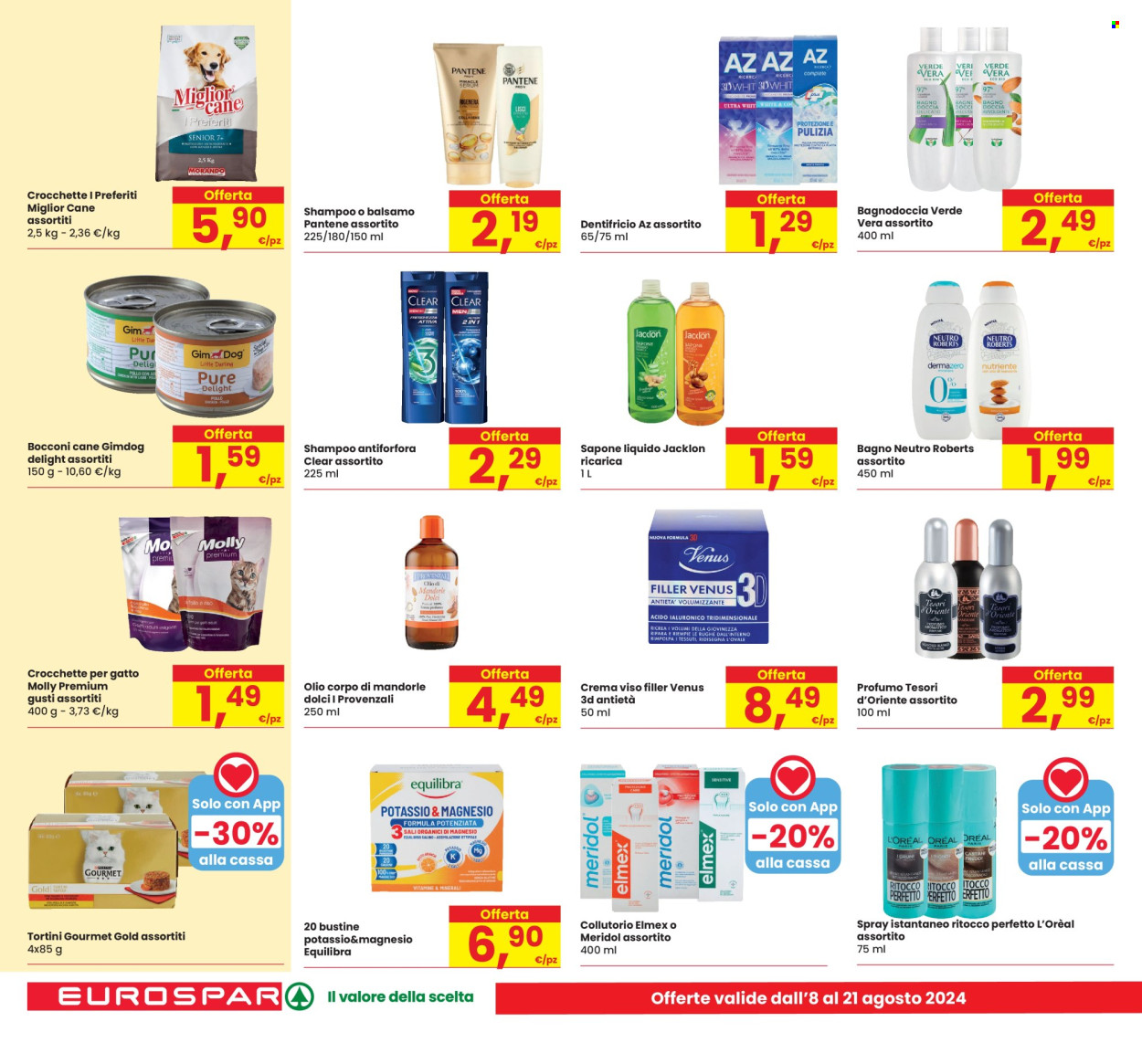 Volantino Eurospar - 8/8/2024 - 21/8/2024. Pagina 22