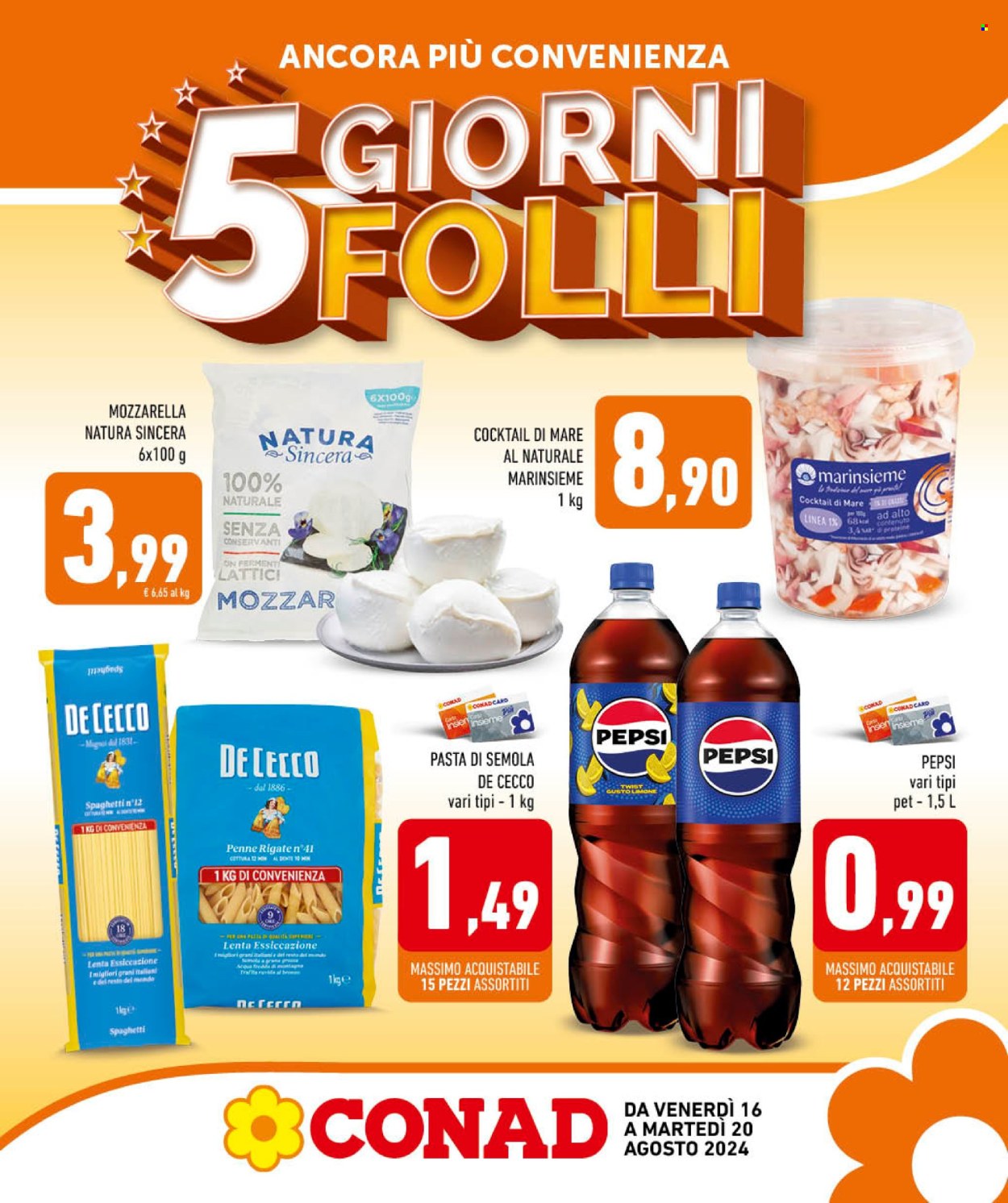 Leták Conad - 16.8.2024 - 20.8.2024. Strana 1
