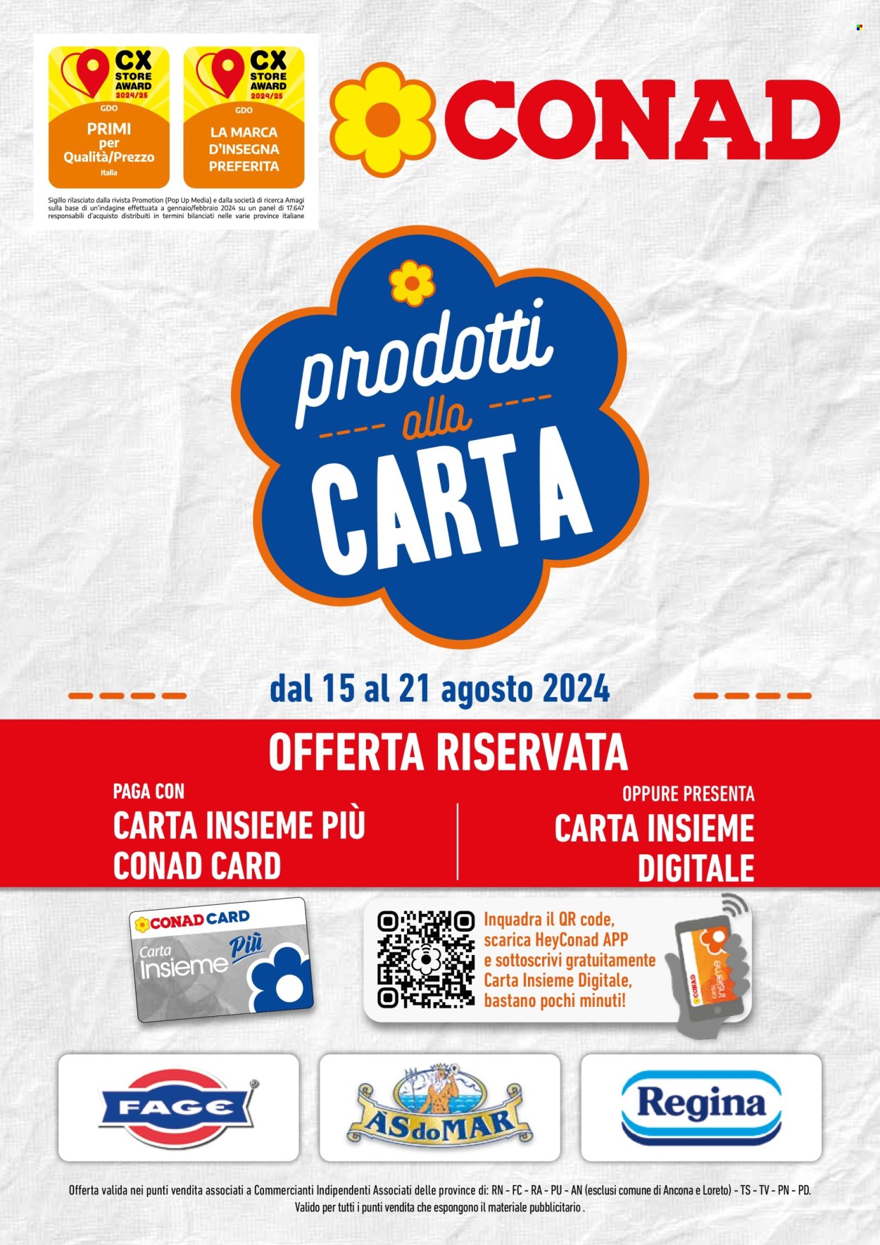 Volantino Conad - 15/8/2024 - 21/8/2024. Pagina 1
