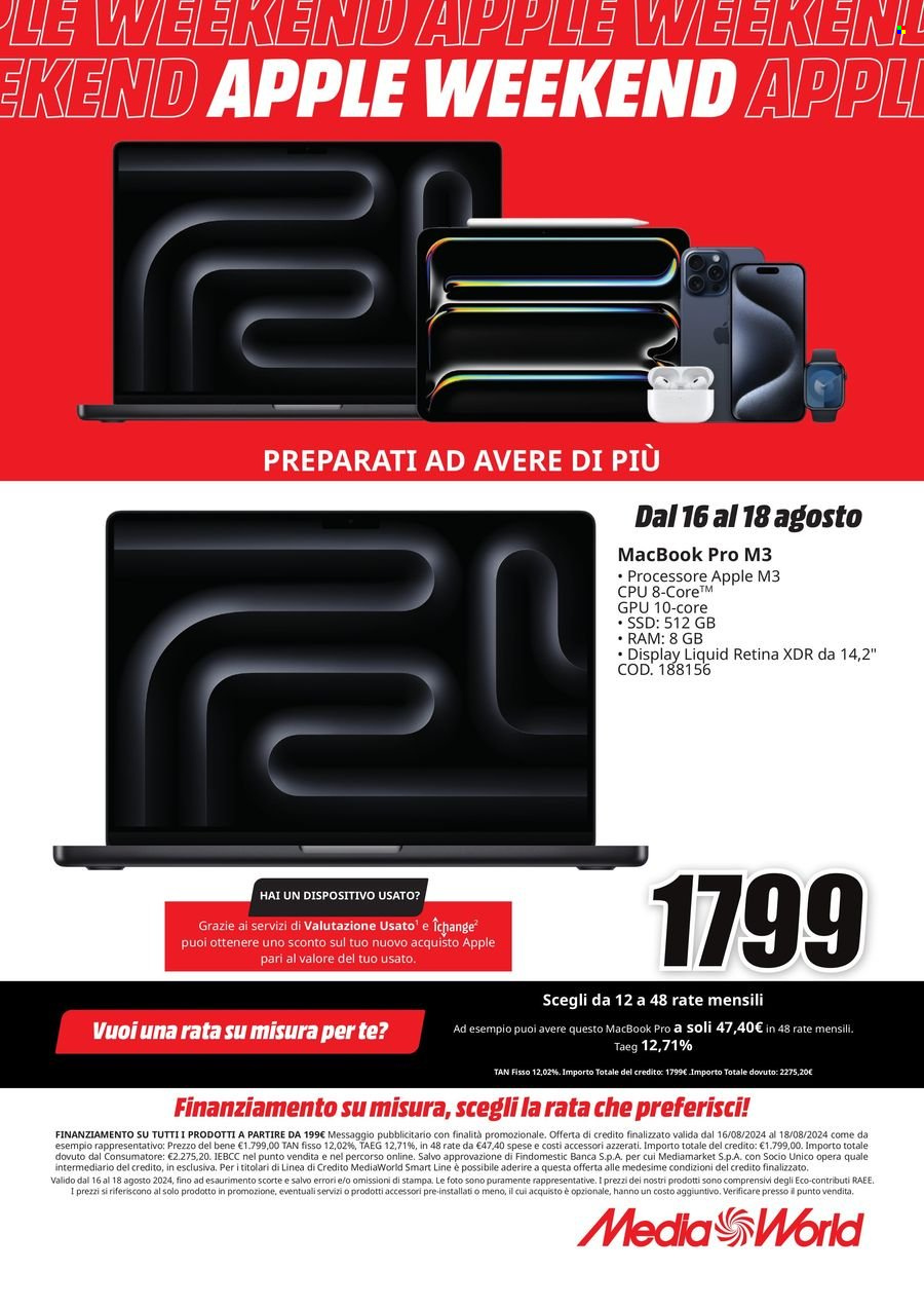 Volantino MediaWorld - 16/8/2024 - 18/8/2024. Pagina 8