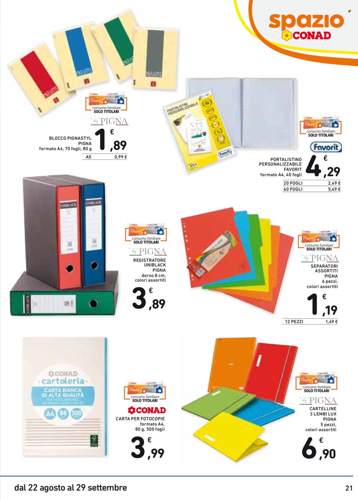 Volantino Spazio Conad - 22/8/2024 - 29/9/2024. Pagina 21