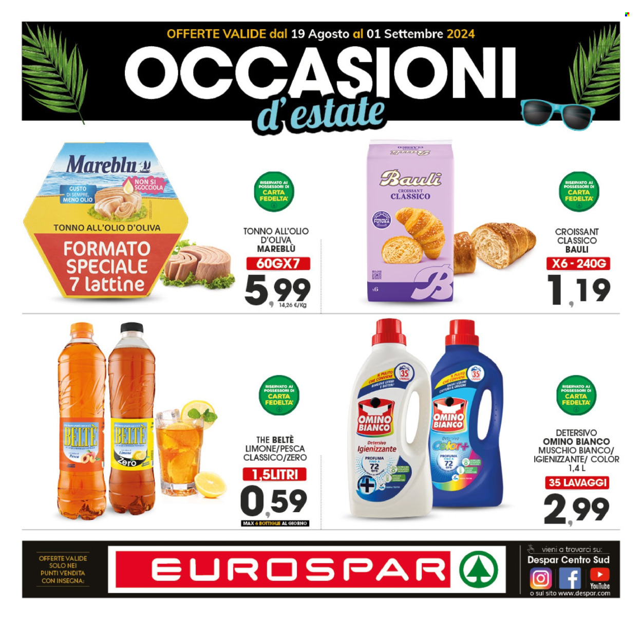 Volantino Eurospar - 19/8/2024 - 1/9/2024. Pagina 1