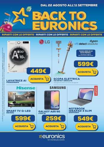 Volantino Euronics - 22/8/2024 - 11/9/2024.