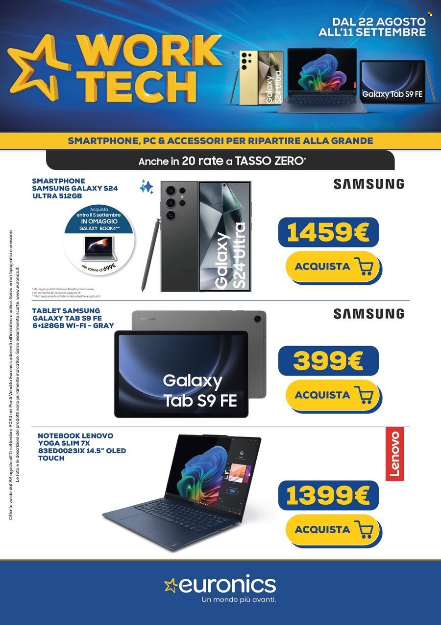 Volantino Euronics - 22/8/2024 - 31/8/2024. Pagina 1
