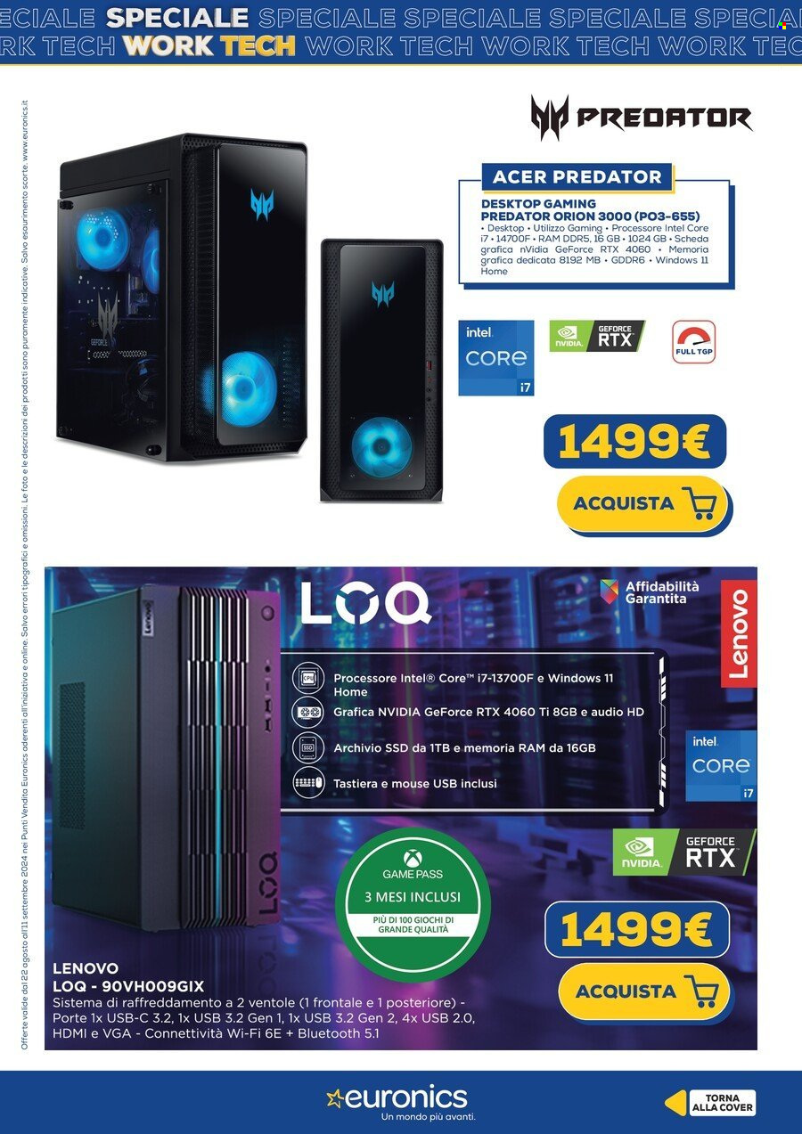 Volantino Euronics - 22/8/2024 - 31/8/2024. Pagina 11