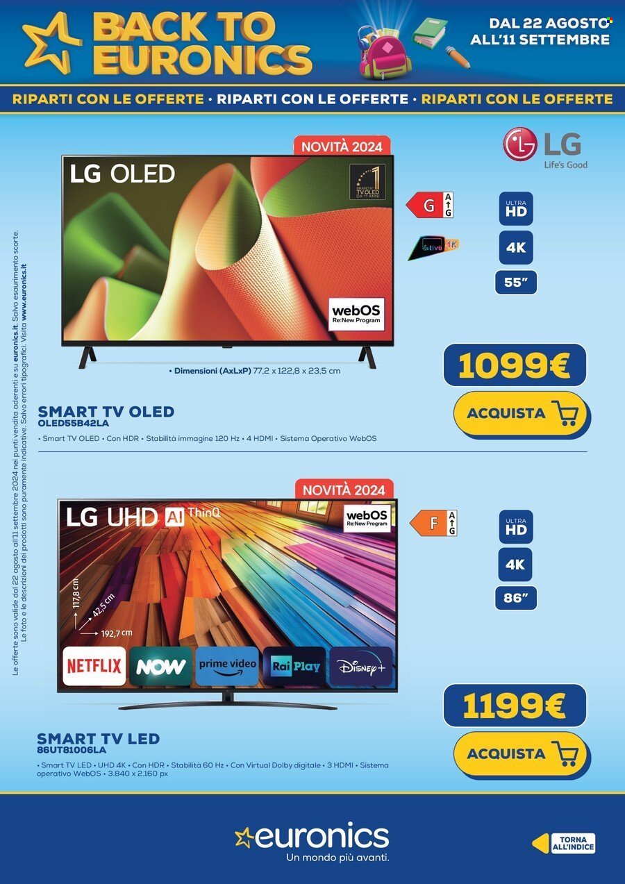 Volantino Euronics - 22/8/2024 - 11/9/2024. Pagina 22