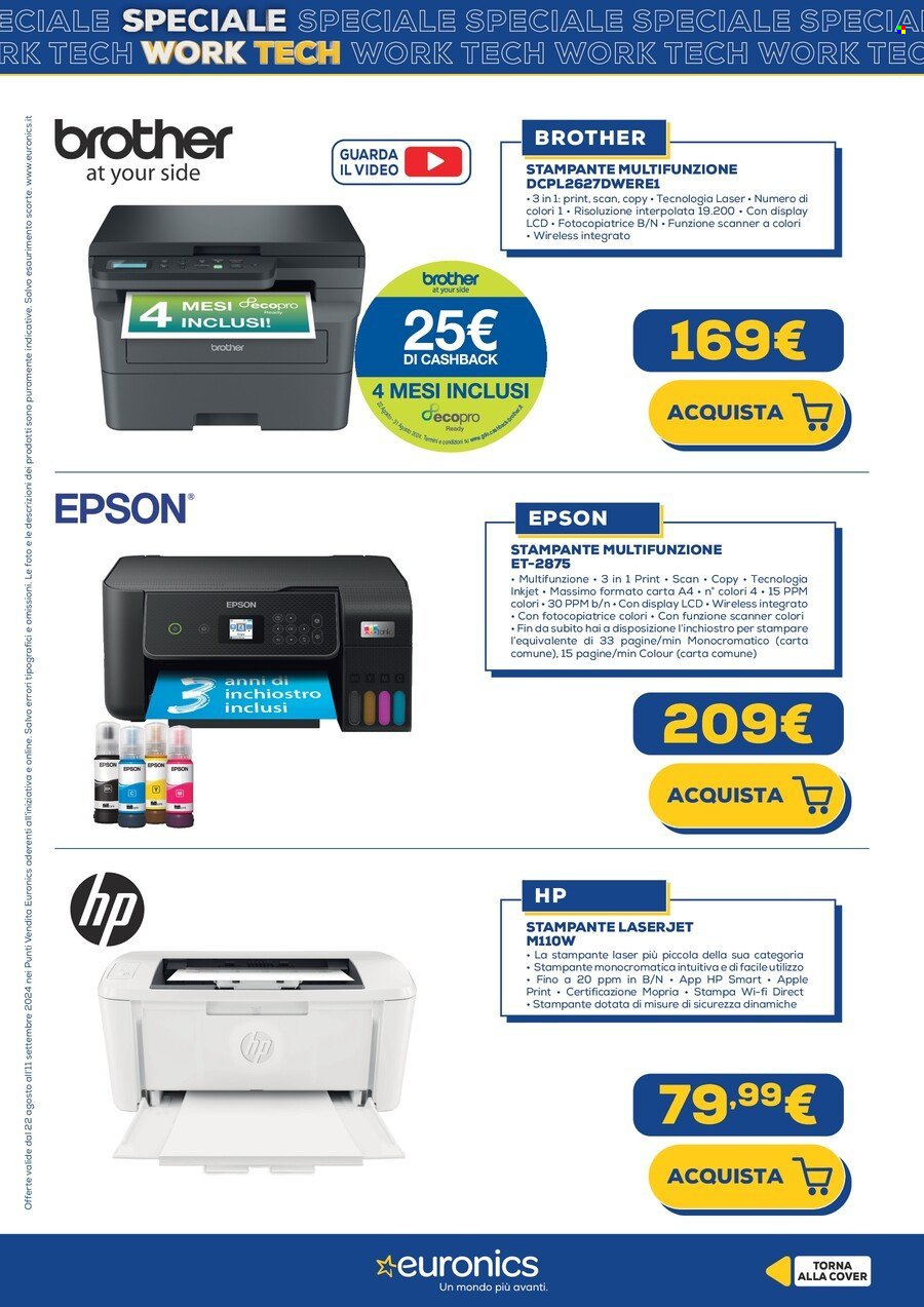 Volantino Euronics - 22/8/2024 - 31/8/2024. Pagina 18