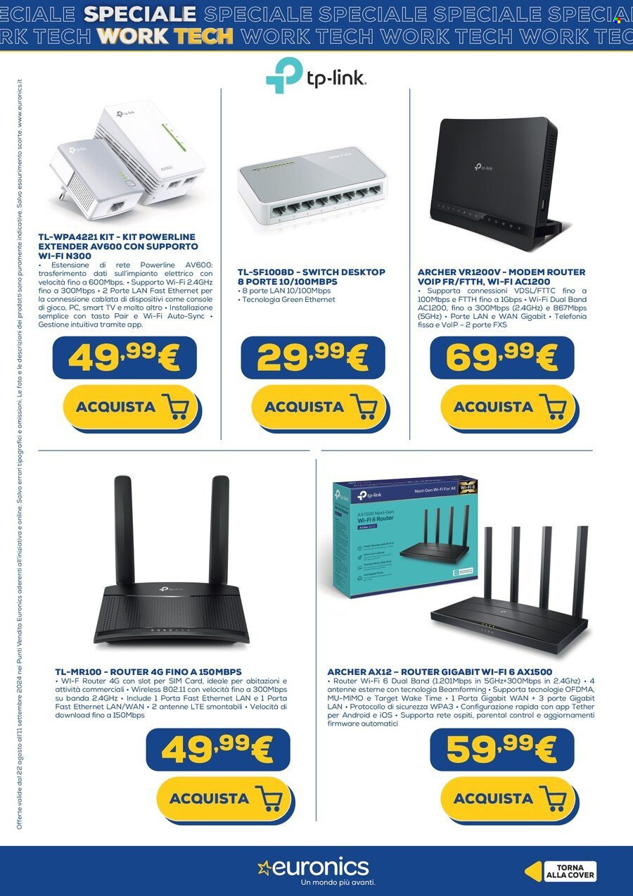 Volantino Euronics - 22/8/2024 - 31/8/2024. Pagina 22