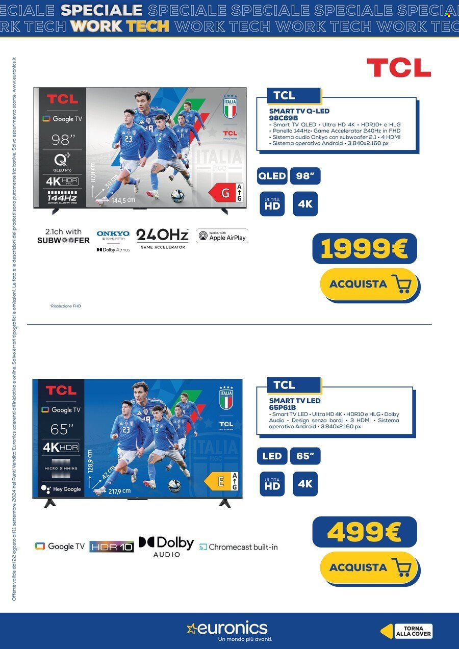 Volantino Euronics - 22/8/2024 - 31/8/2024. Pagina 30