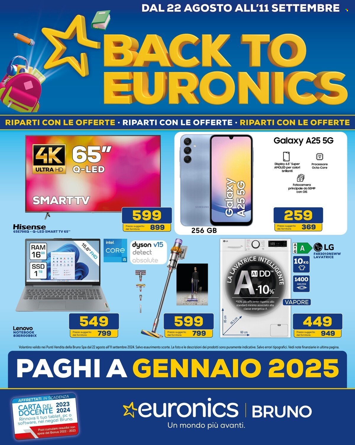 Volantino Euronics - 22/8/2024 - 11/9/2024. Pagina 1