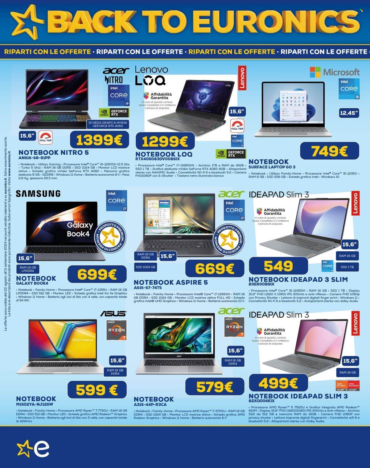 Volantino Euronics - 22/8/2024 - 12/9/2024. Pagina 10