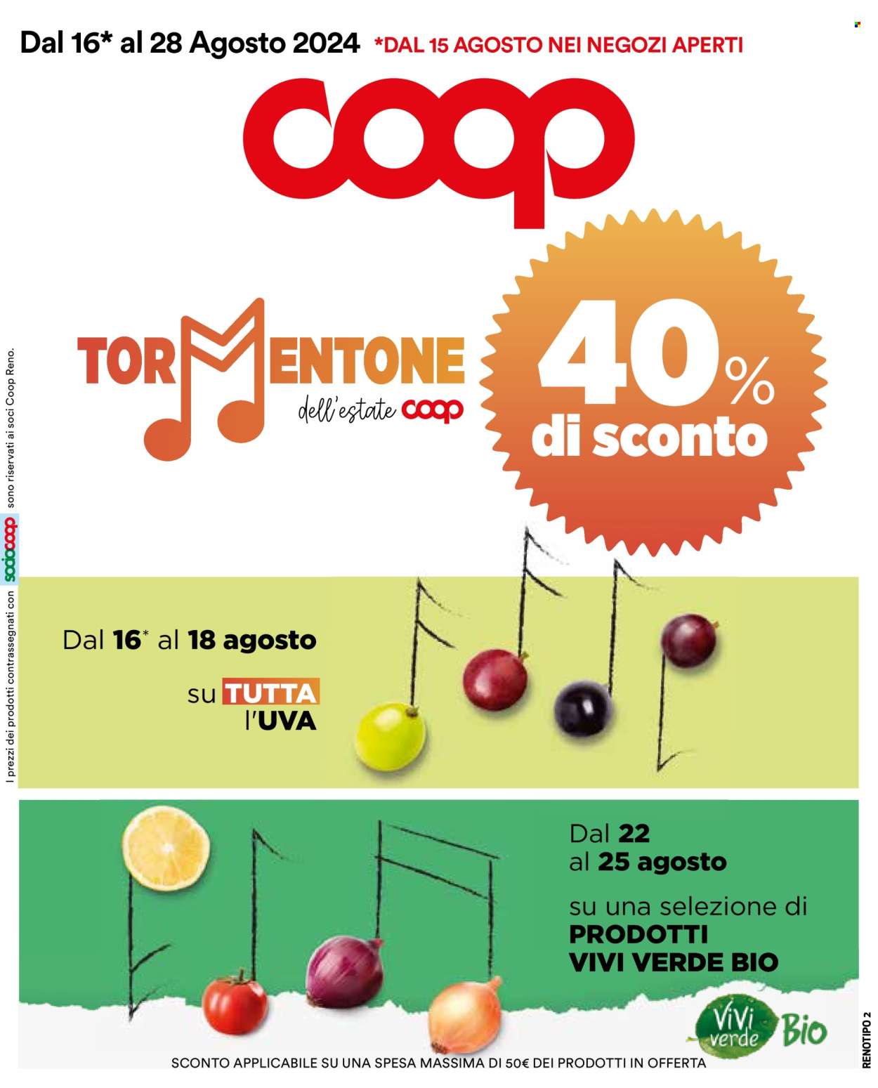 Volantino Coop - 16/8/2024 - 28/8/2024. Pagina 1