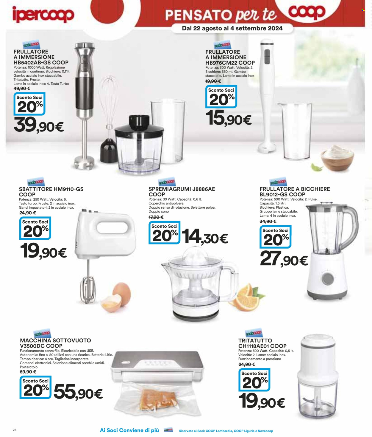 Volantino Coop - 22/8/2024 - 4/9/2024. Pagina 26