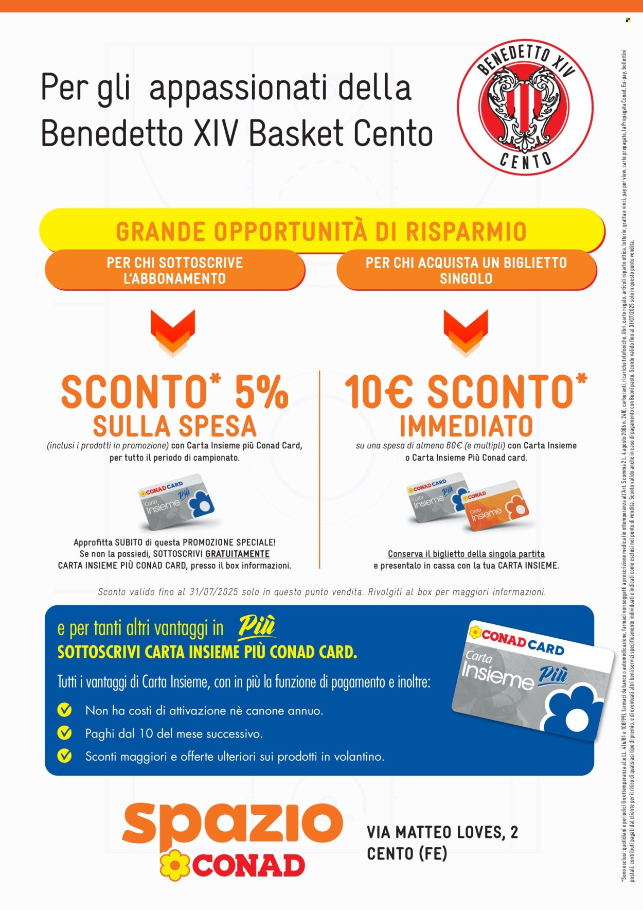 Volantino Spazio Conad - 16/8/2024 - 31/7/2025. Pagina 1