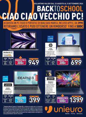Volantino Unieuro - 23/8/2024 - 5/9/2024.