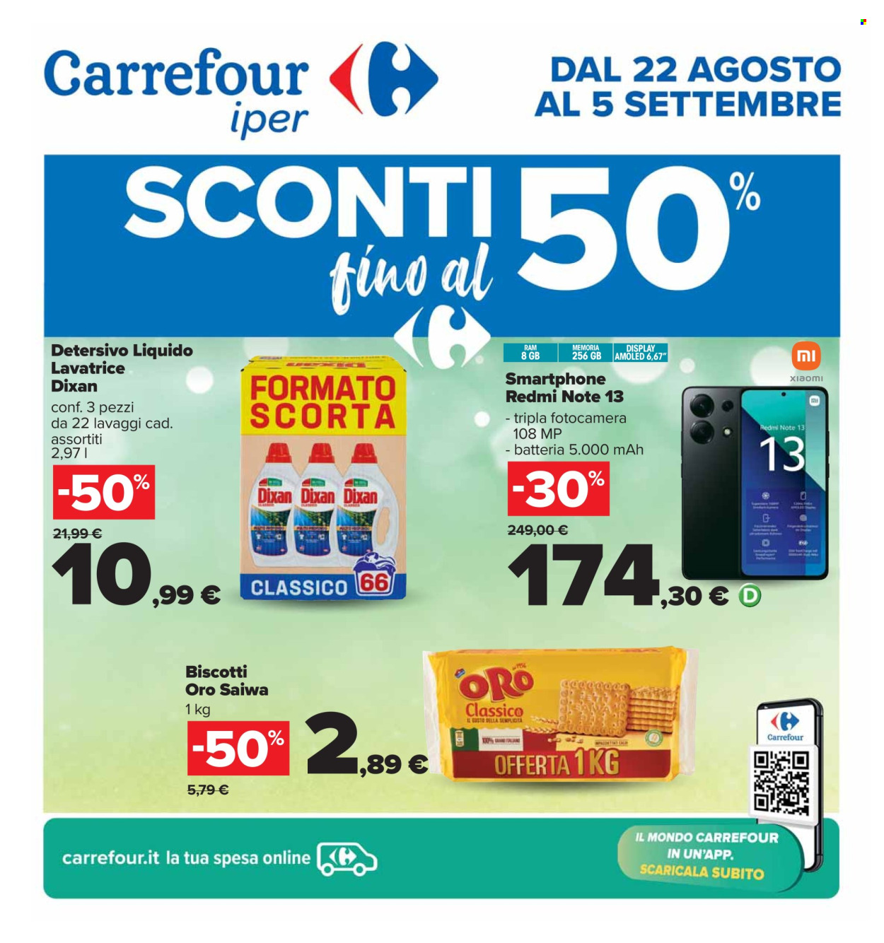 Volantino Carrefour - 22/8/2024 - 5/9/2024. Pagina 1