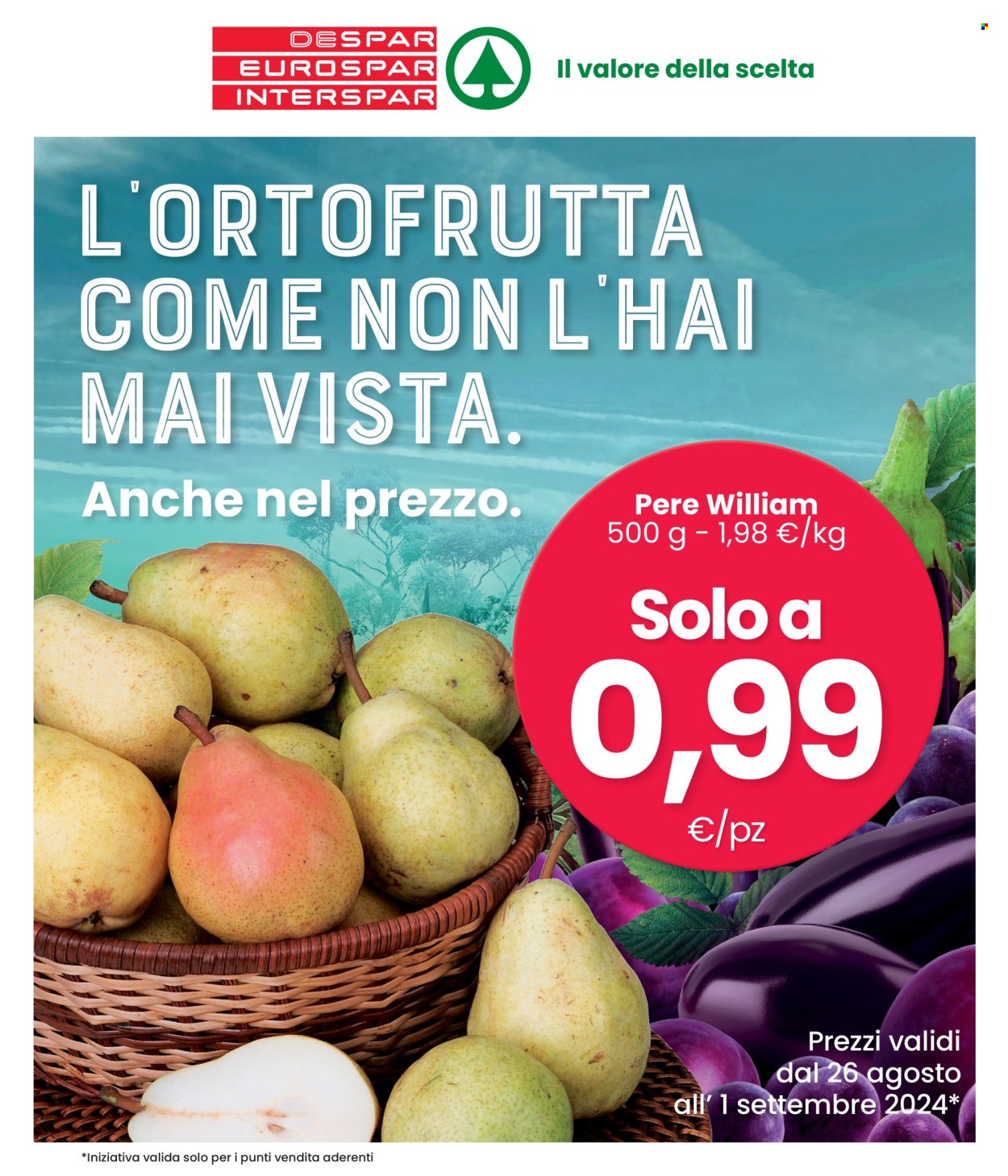 Volantino Eurospar - 26/8/2024 - 1/9/2024. Pagina 1