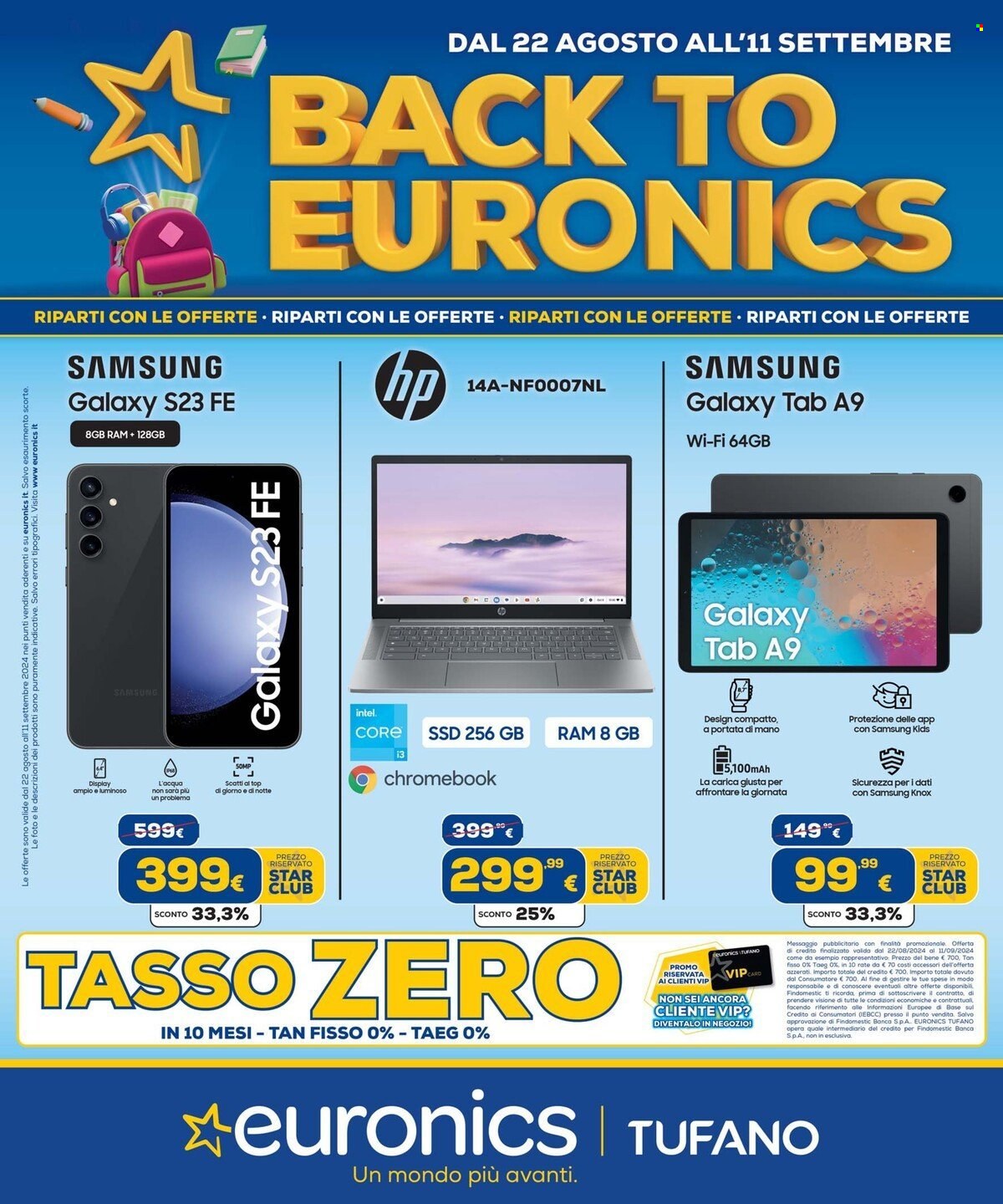 Volantino Euronics - 22/8/2024 - 11/9/2024. Pagina 1
