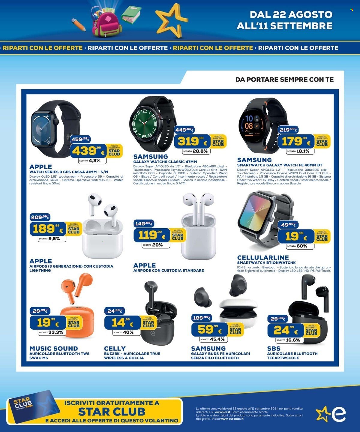 Volantino Euronics - 22/8/2024 - 11/9/2024. Pagina 9