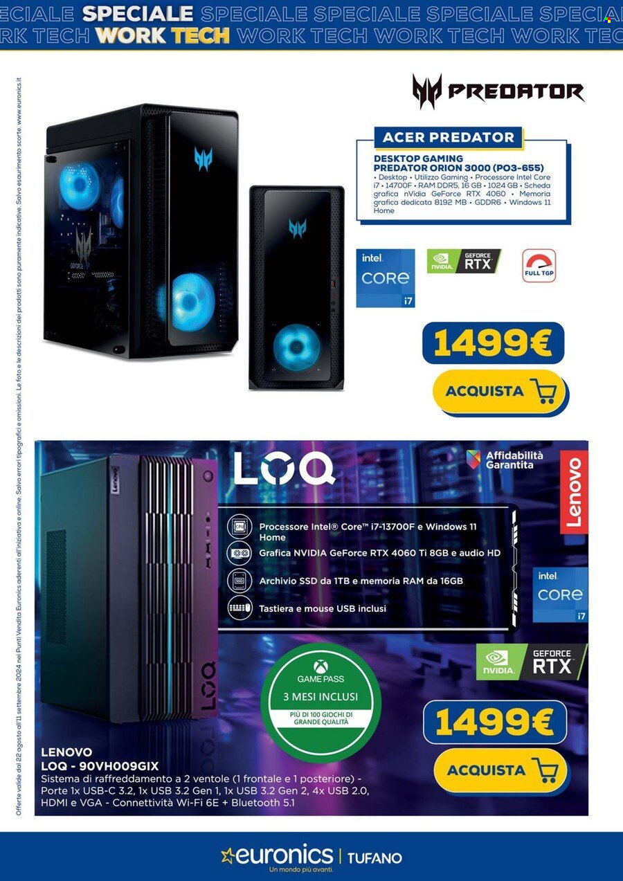 Volantino Euronics - 22/8/2024 - 11/9/2024. Pagina 11
