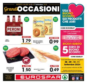 Volantino Eurospar - 2/9/2024 - 7/9/2024.