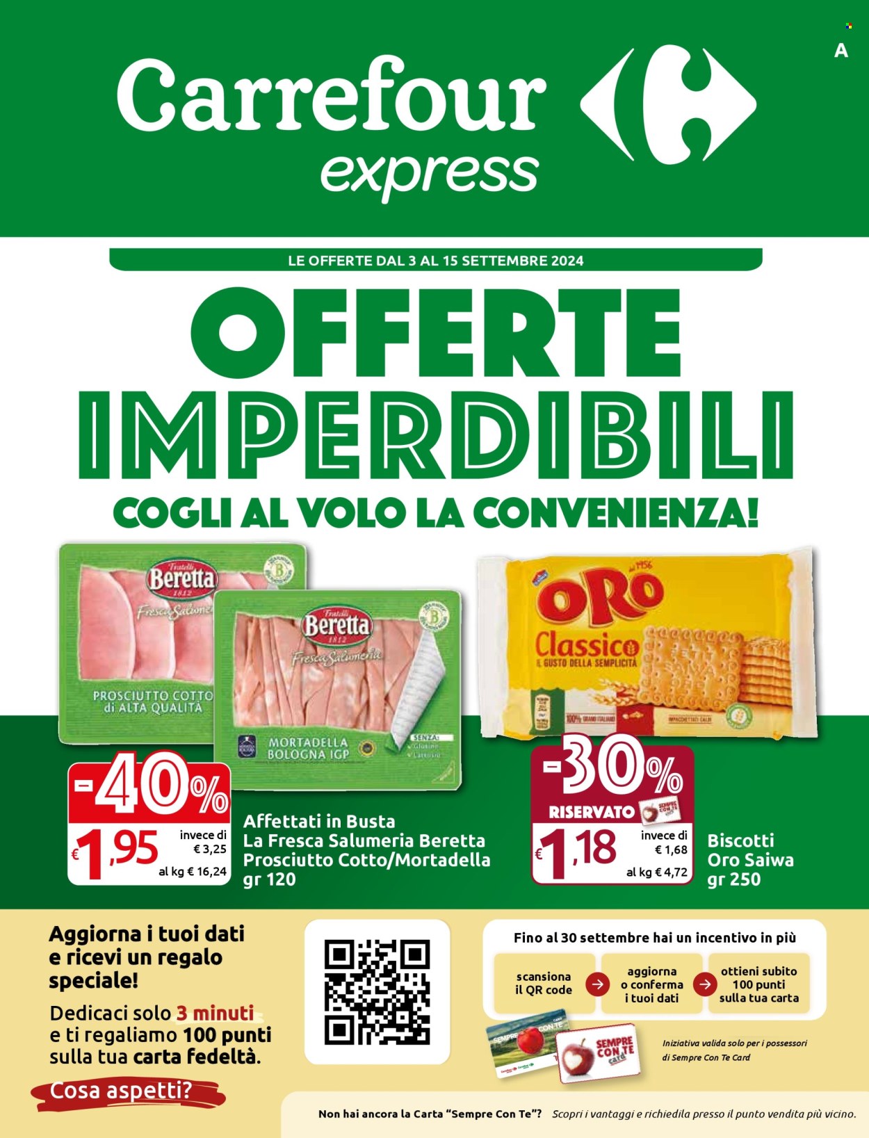 Volantino Carrefour - 3/9/2024 - 15/9/2024. Pagina 1