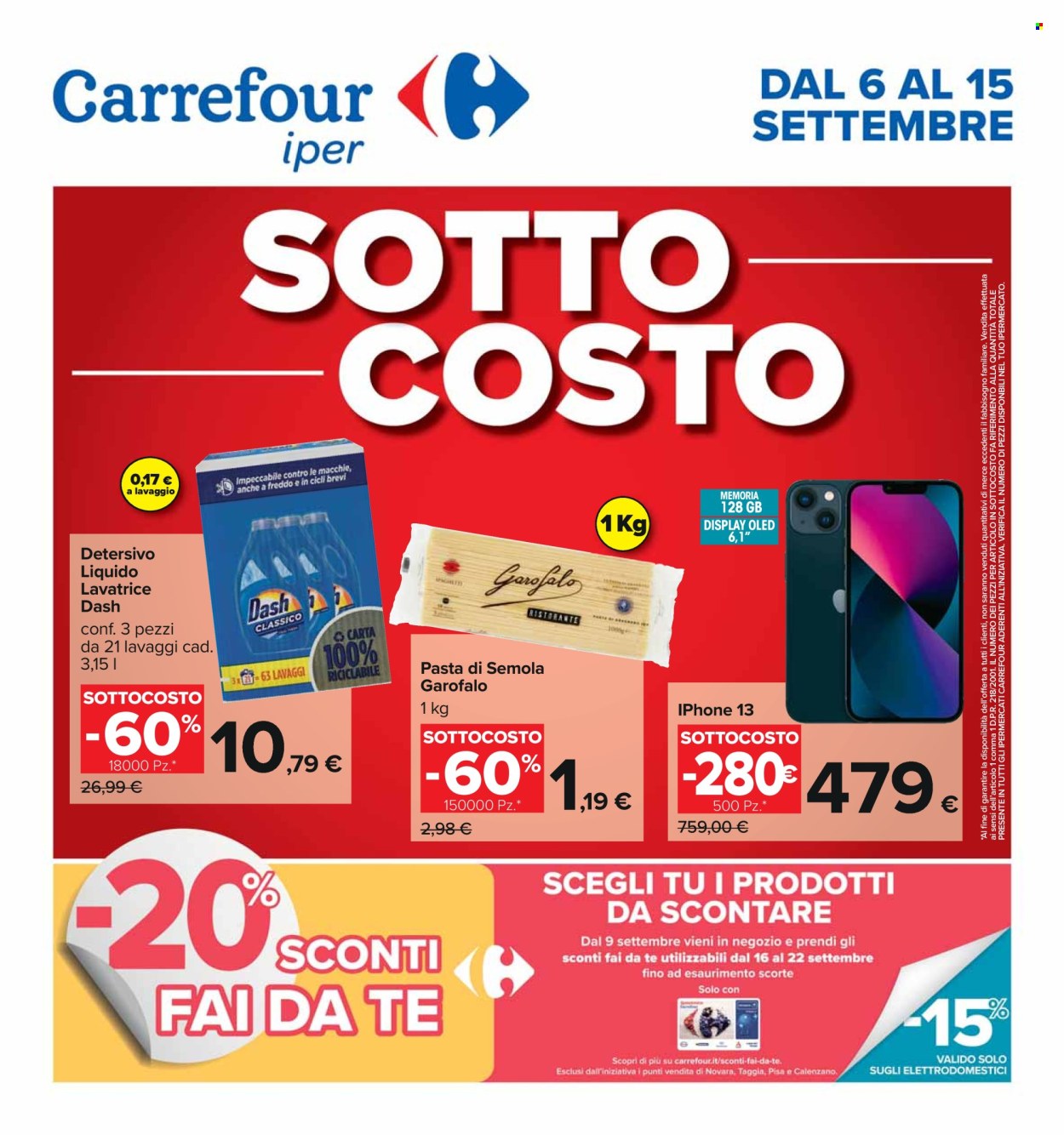 Volantino Carrefour - 6/9/2024 - 15/9/2024. Pagina 1