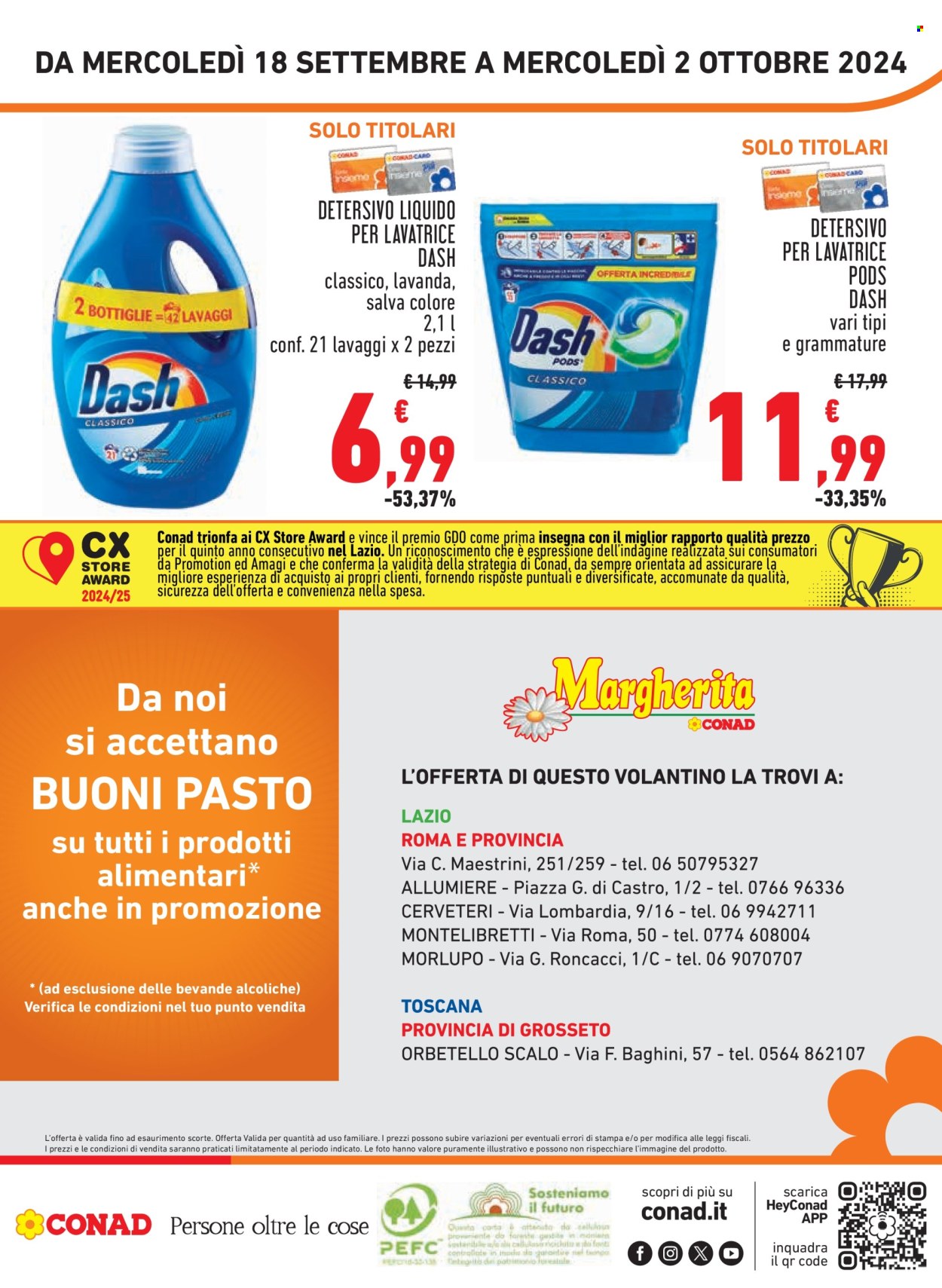 Volantino Margherita Conad - 18/9/2024 - 2/10/2024. Pagina 16
