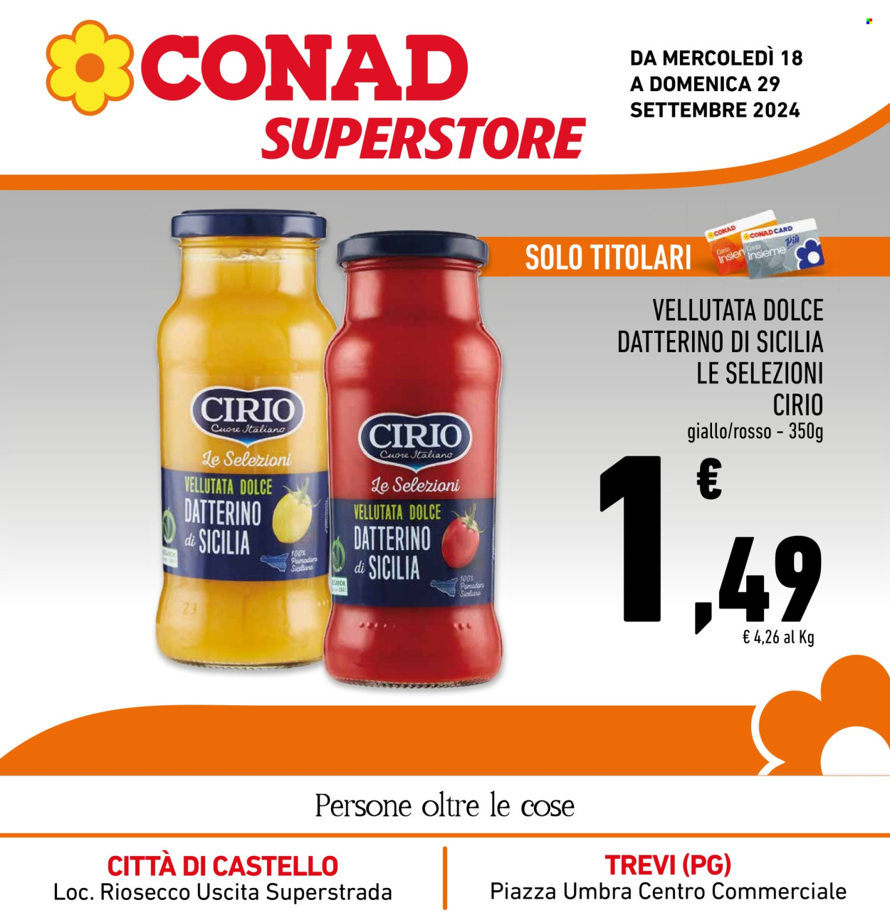 Volantino Conad Superstore - 18/9/2024 - 29/9/2024. Pagina 1