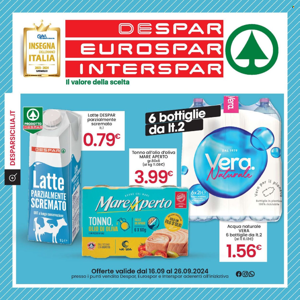 Volantino Eurospar - 16/9/2024 - 26/9/2024. Pagina 1