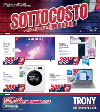 Volantino Trony - 13/9/2024 - 25/9/2024.