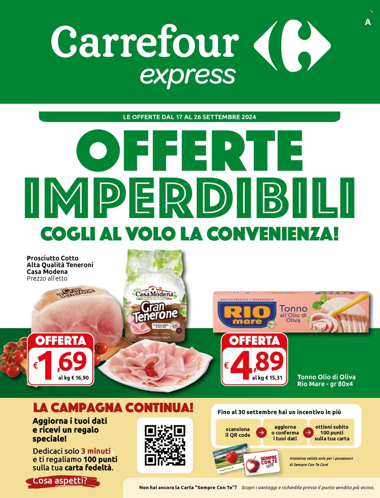 Volantino Carrefour - 17/9/2024 - 26/9/2024. Pagina 1