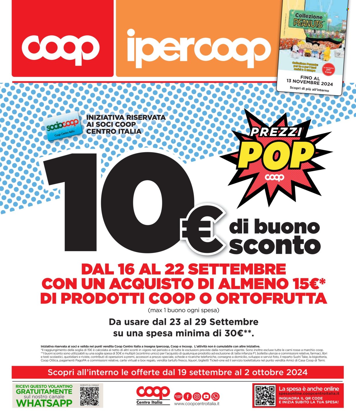 Volantino Coop - 16/9/2024 - 22/9/2024. Pagina 1