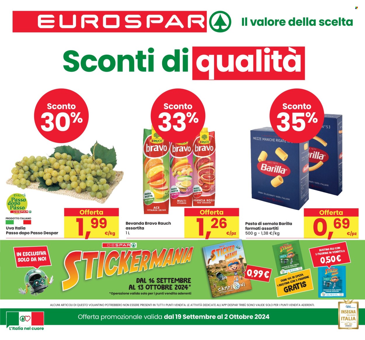 Volantino Eurospar - 19/9/2024 - 2/10/2024. Pagina 1