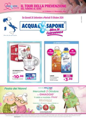 Volantino Acqua & Sapone - 26/9/2024 - 15/10/2024.