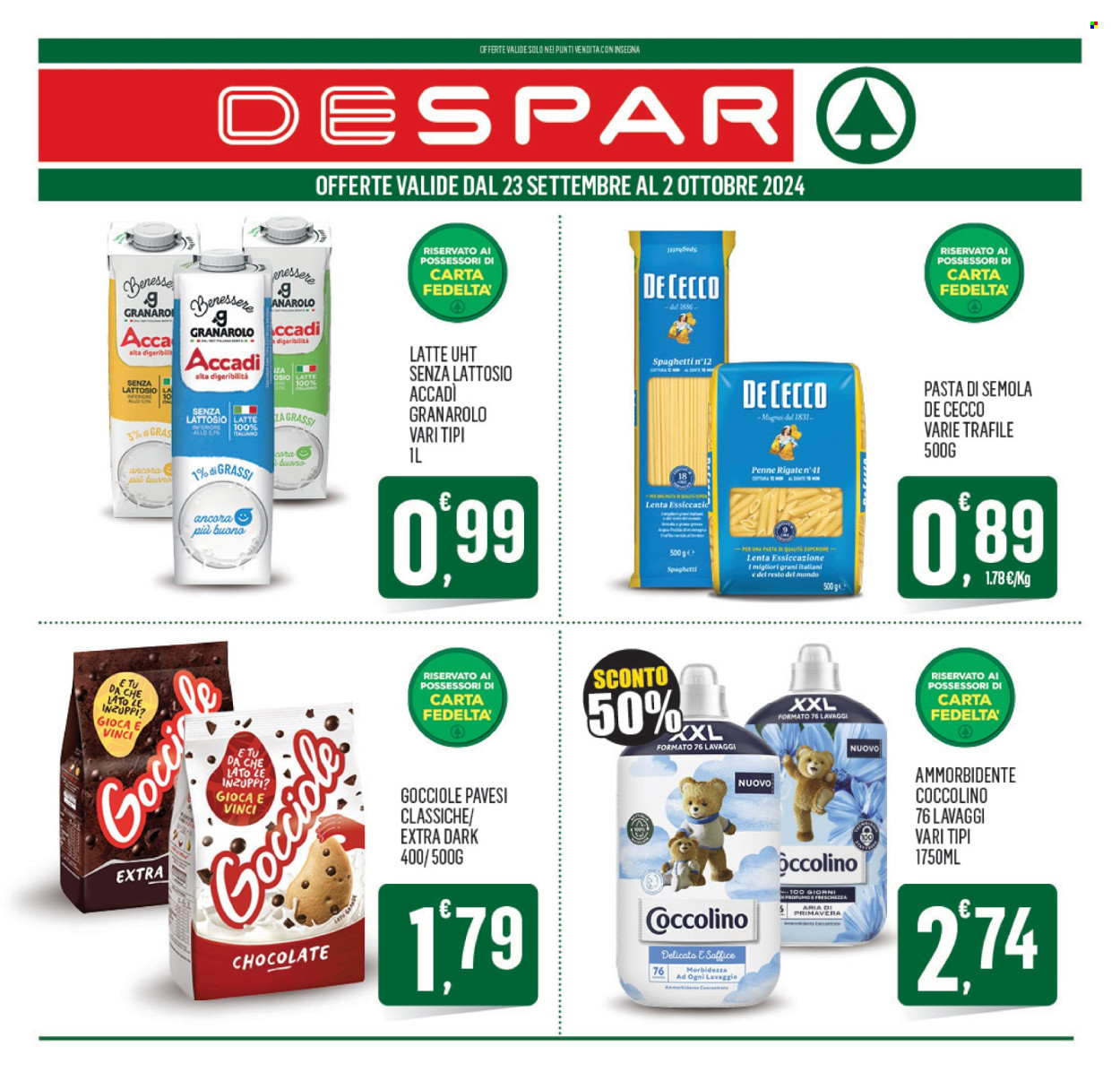 Volantino Despar - 23/9/2024 - 2/10/2024. Pagina 1