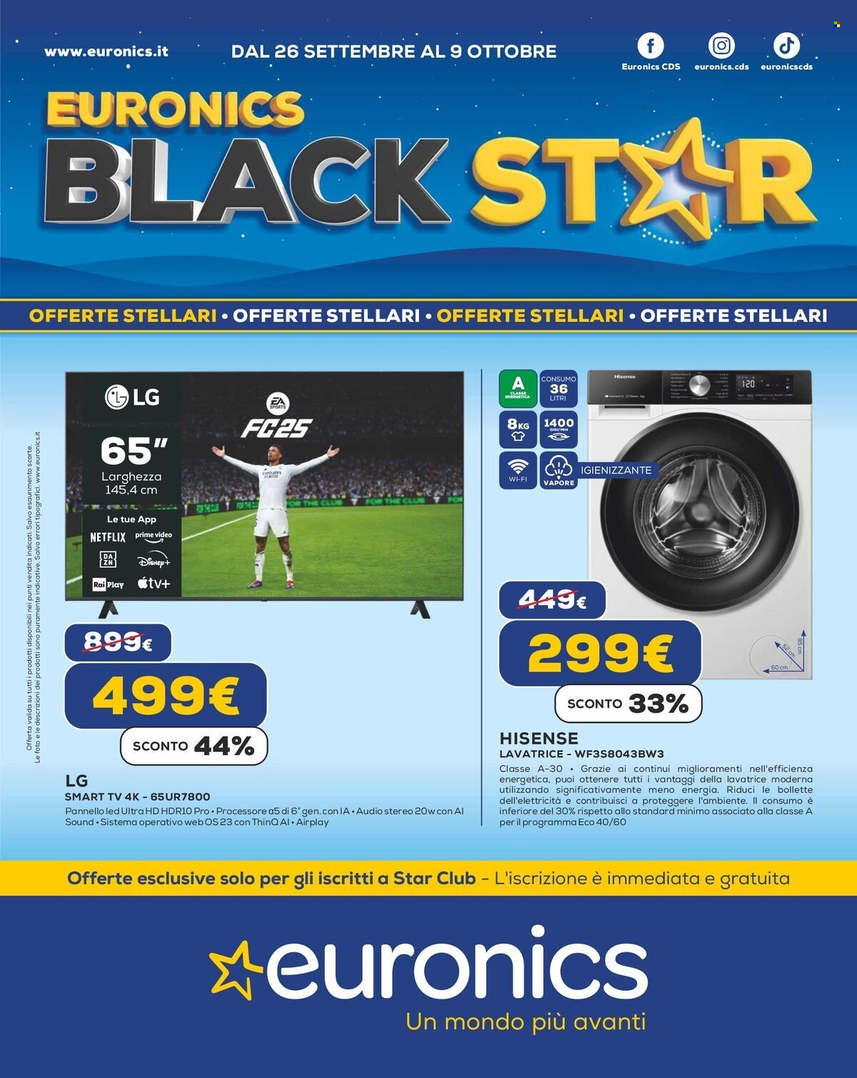 Volantino Euronics - 26/9/2024 - 9/10/2024. Pagina 1