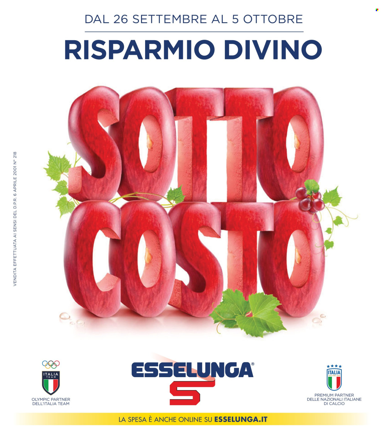 Volantino Esselunga - 26/9/2024 - 5/10/2024. Pagina 1