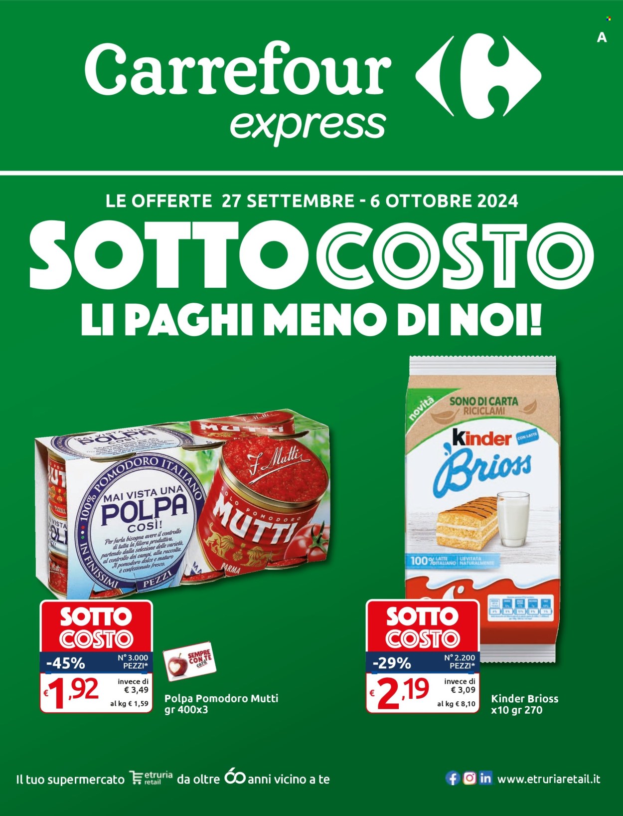 Volantino Carrefour - 27/9/2024 - 6/10/2024. Pagina 1
