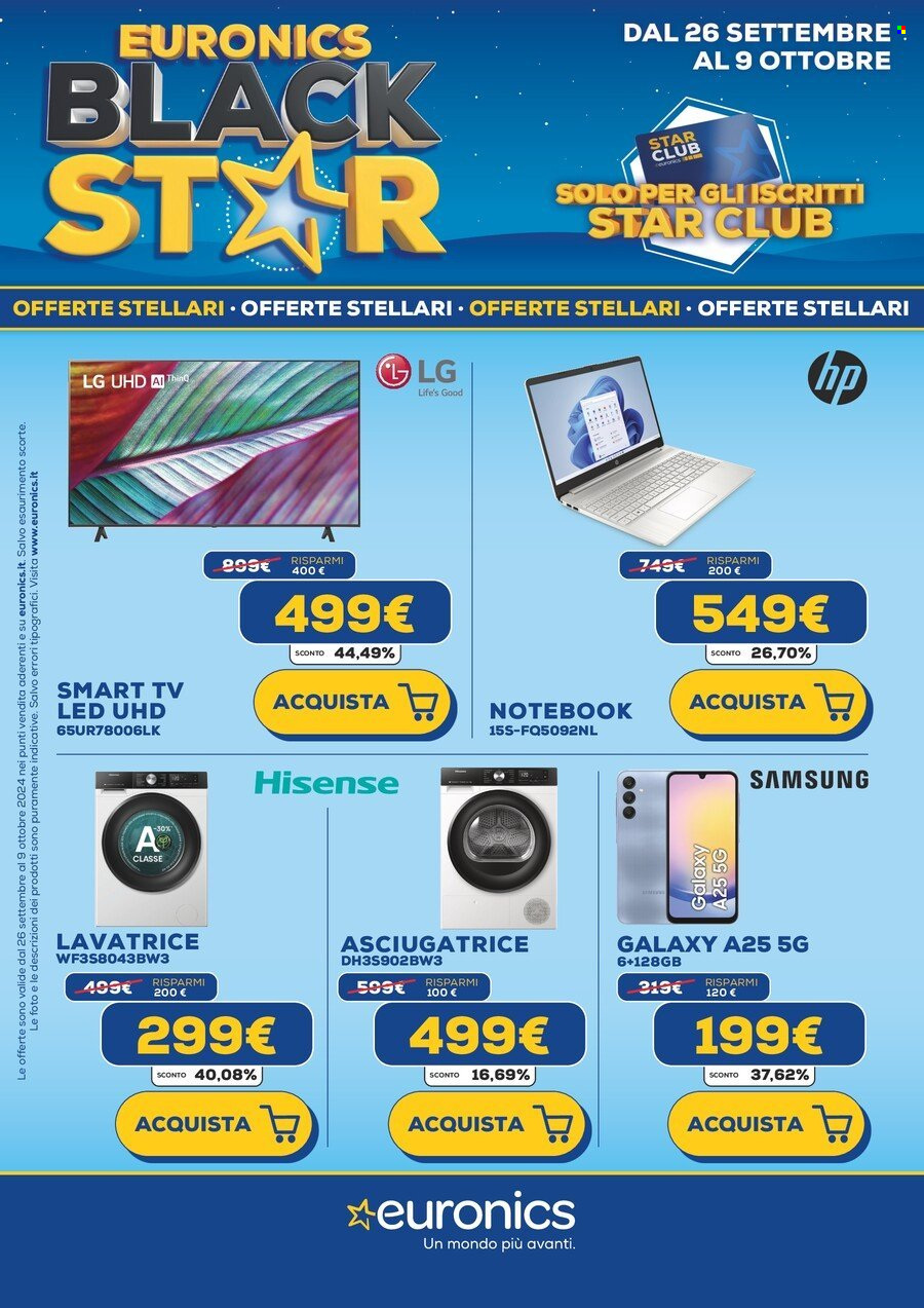 Volantino Euronics - 26/9/2024 - 9/10/2024. Pagina 1