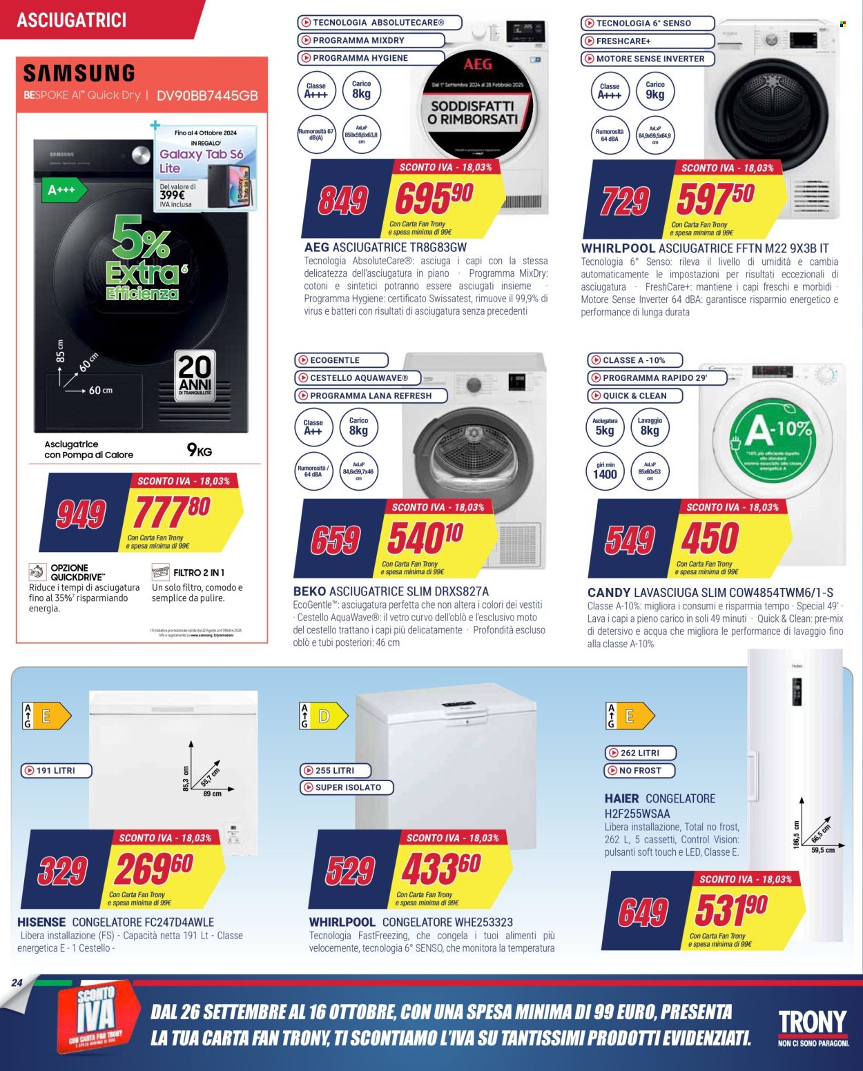 Volantino Trony - 26/9/2024 - 16/10/2024. Pagina 24