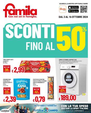 Volantino Famila - 3/10/2024 - 16/10/2024.